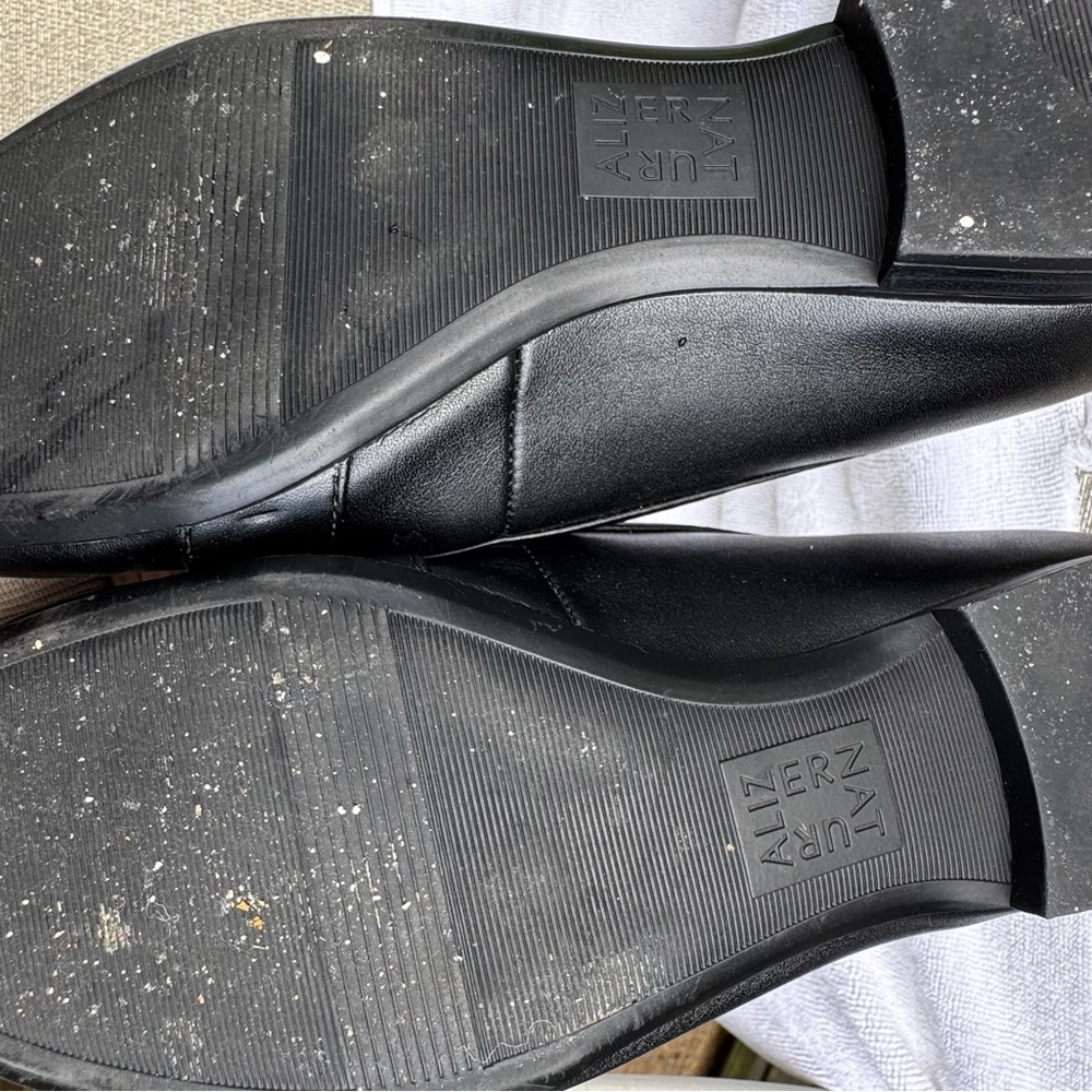 Naturalizer Black Loafers with Silver Buckle - Picture 2 of 4